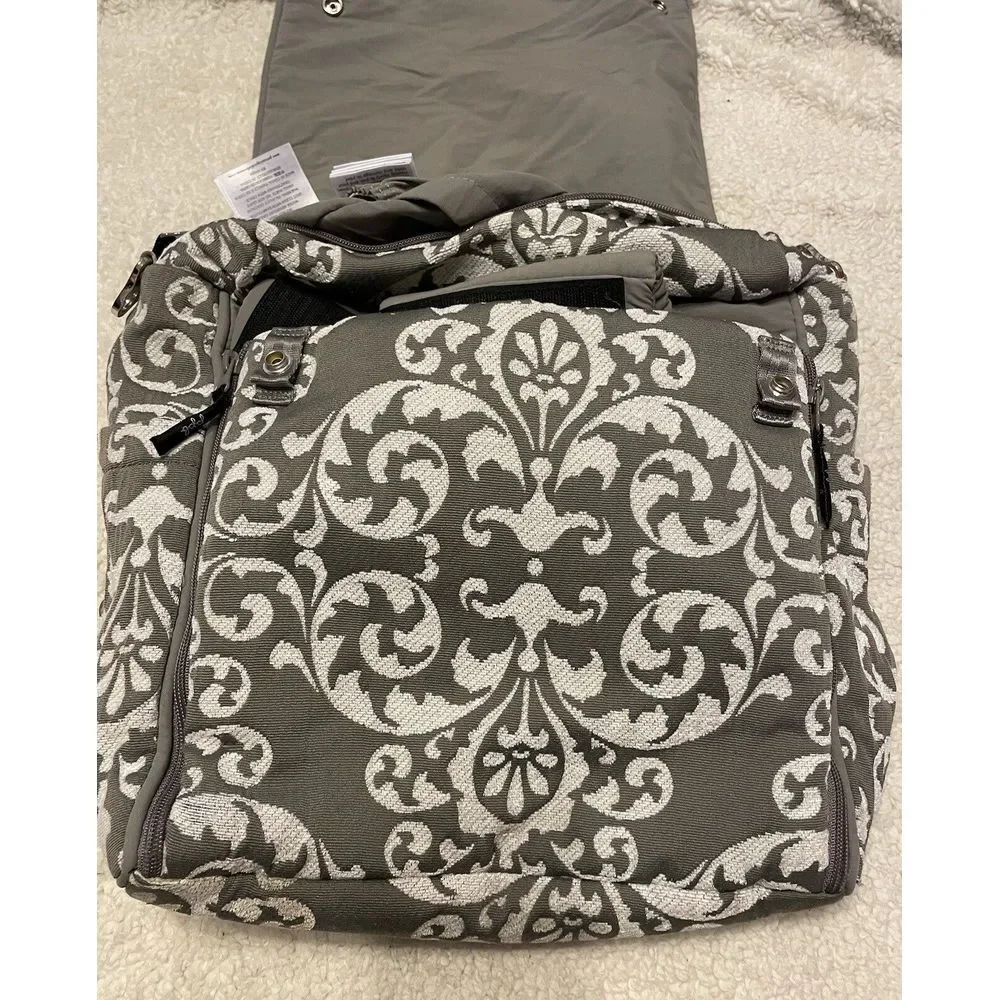 Petunia Pickle Bottom Backpack Messenger Bag‎ Baby Diaper Bag White Gray